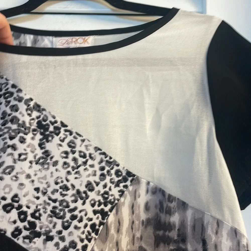 LaRok Vintage Multimedia Blouse w/Sheer Cutouts. Size M, Excellent Vintage Cond. - Picture 4 of 8